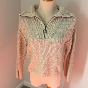 Universal Thread Cream Knit Half-Zip Cowl Sweater